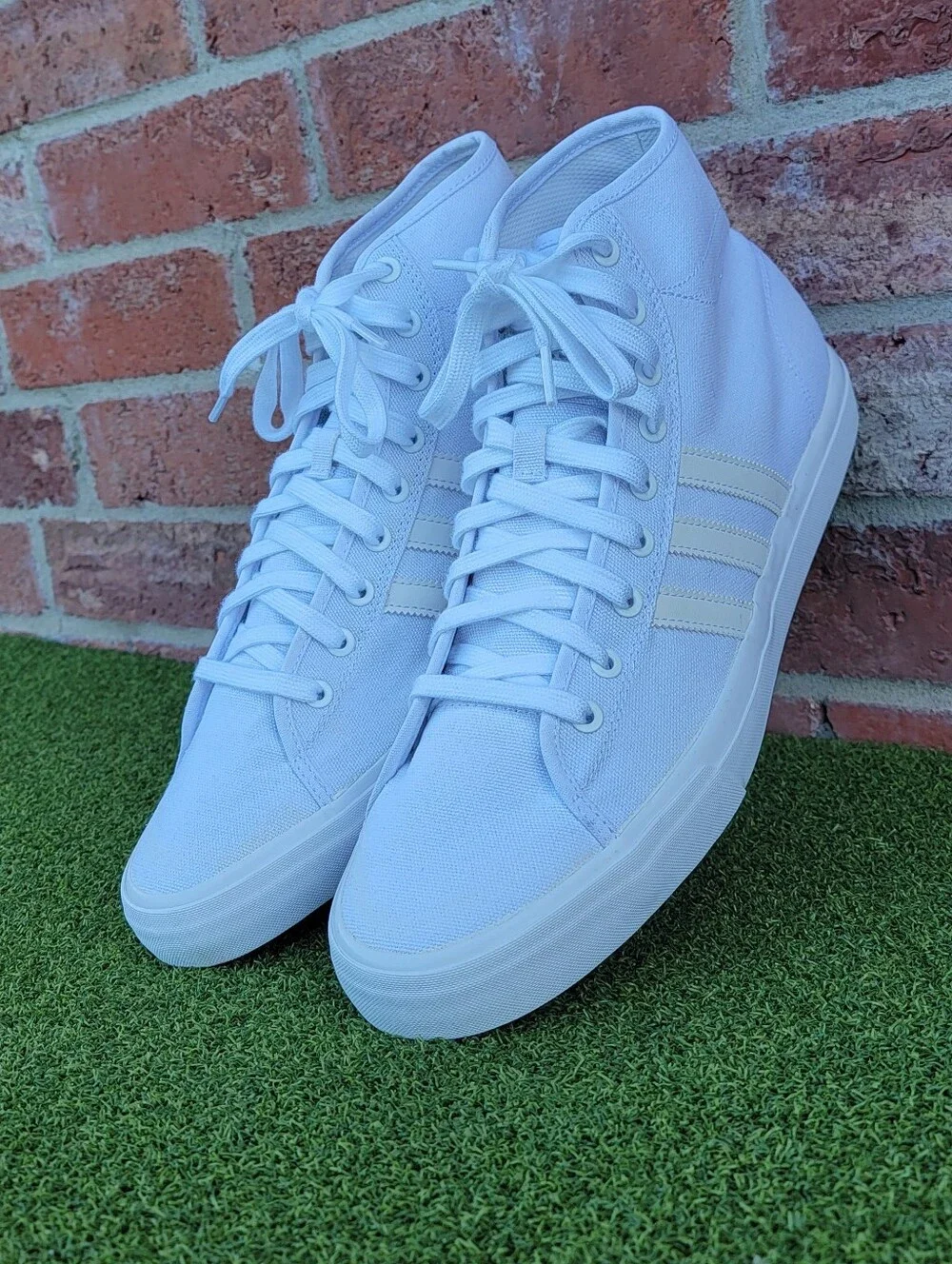 Mens ADIDAS ORIGINALS Matchcourt Hi Triple White Sneakers ~ US Size 13